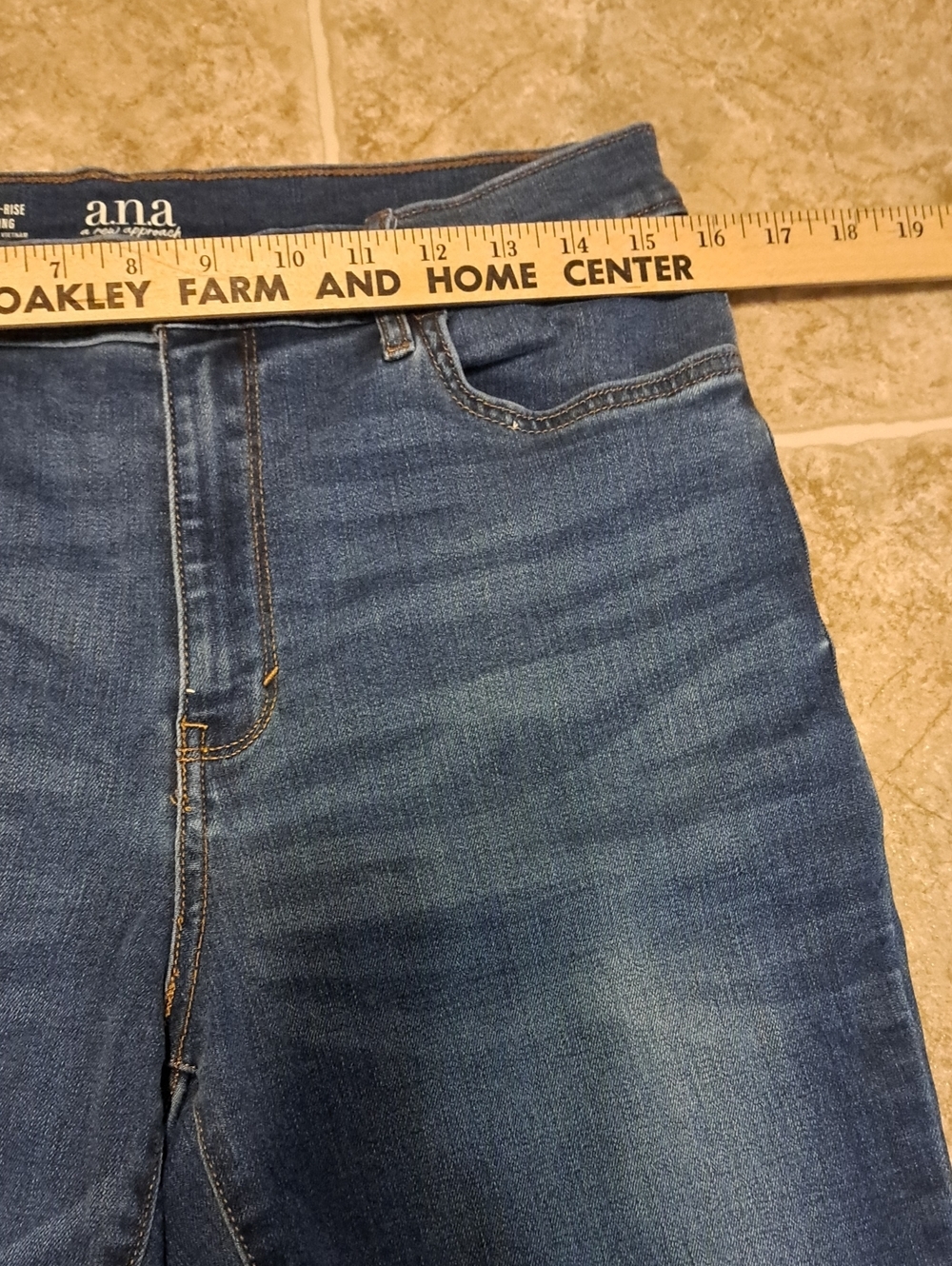 a.n.a High-Rise Dark Wash Skinny Jeans - Women. Size 12 Tall. - Picture 7 of 12